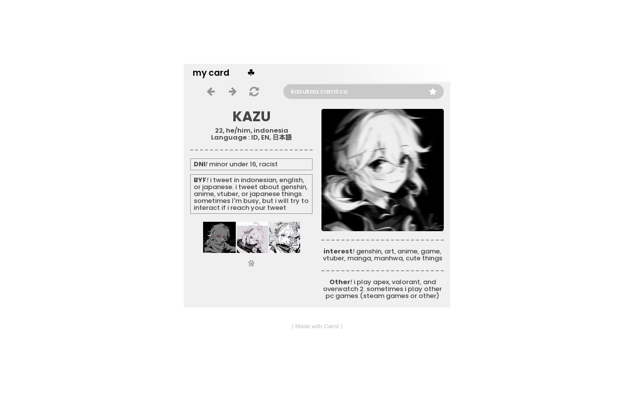 kazu card